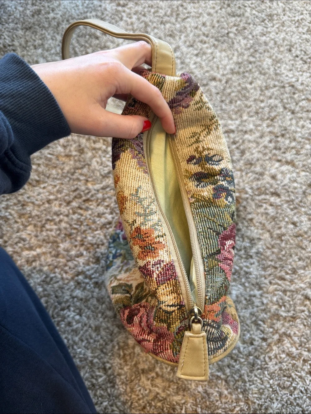 Toni Floral Tapestry Shoulder Bag Cottagecore Tassel Purse